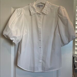 Walter Baker Ivory Puff Sleeve Top